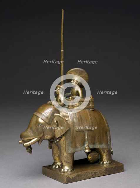 Toy soldier with elephant and driver, 1795. Artist: Unknown.