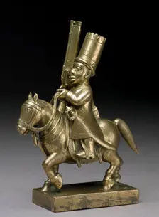 Toy soldier with horse and musket, 1790-1795