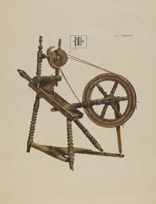Toy Spinning Wheel, c. 1937. Creator: Walter Praefke