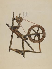 Toy Spinning Wheel, c. 1937. Creator: Walter Praefke