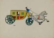 Toy - Two Horse Hack, 1935/1942. Creator: Page Coffman