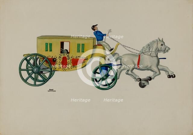 Toy - Two Horse Hack, 1935/1942. Creator: Page Coffman.