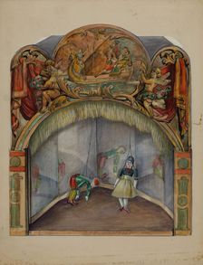 Toy Theater with Automatic Dancer, c. 1936. Creator: Mina Lowry