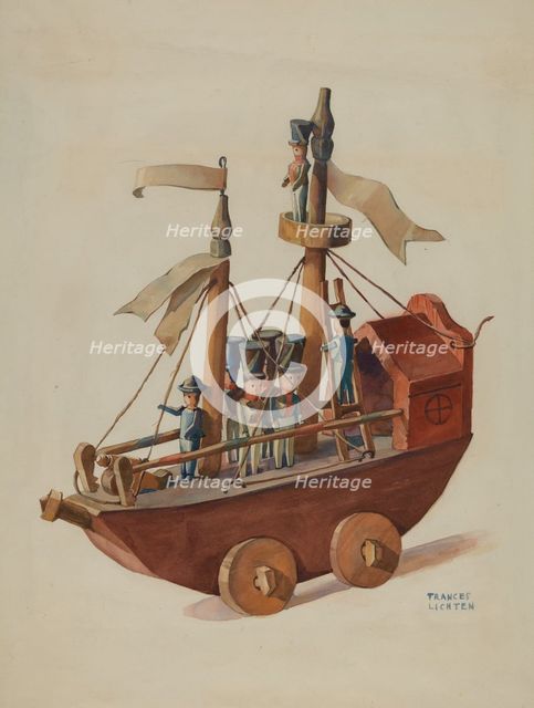 Toy Warship, 1935/1942. Creator: Frances Lichten.