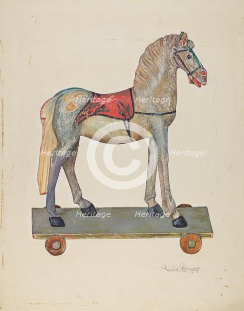 Toy Wooden Horse, 1935/1942. Creator: David Ramage.