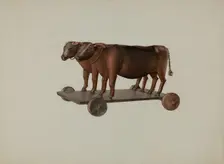 Toy Yoke of Oxen, 1935/1942. Creator: Joseph Goldberg