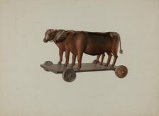 Toy Yoke of Oxen, 1935/1942. Creator: Joseph Goldberg