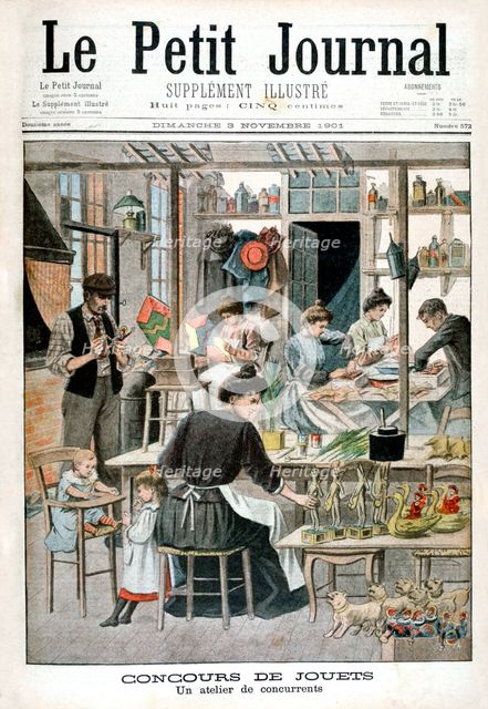 Toymaking contest: workshop of competitors, 1901. Artist: Unknown