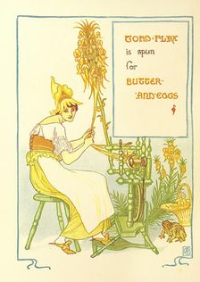 Toad-flax is spun for Butter-And-Eggs, 1899. Creator: Walter Crane