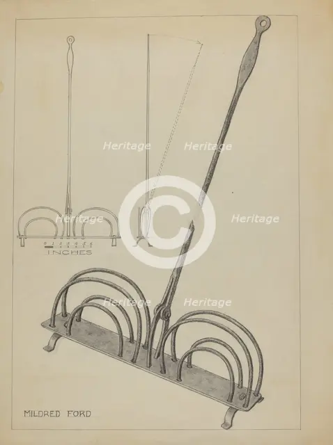 Toast Rack, c. 1936. Creator: Mildred Ford.