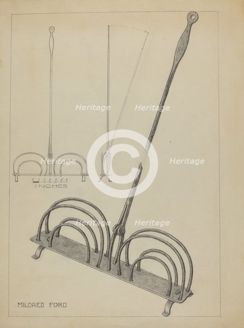 Toast Rack, c. 1936. Creator: Mildred Ford.