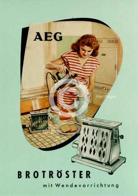 Toaster. AEG advertising. Artist: Anonymous 