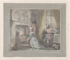 Toasting, 1783-90., 1783-90. Creator: Thomas Rowlandson