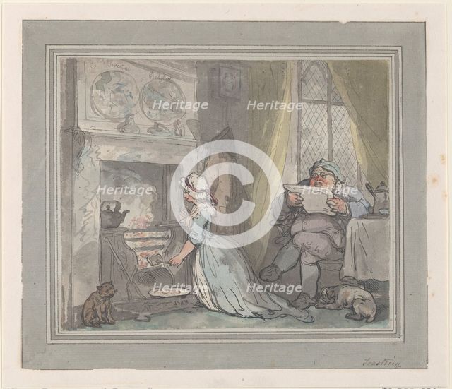 Toasting, 1783-90., 1783-90. Creator: Thomas Rowlandson.