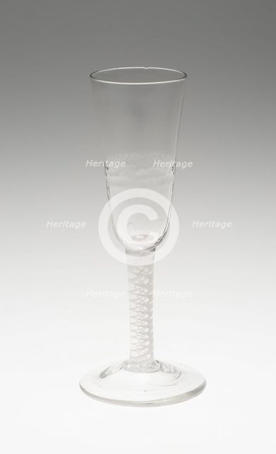 Toasting Ale Glass, England, c. 1760. Creator: Unknown.