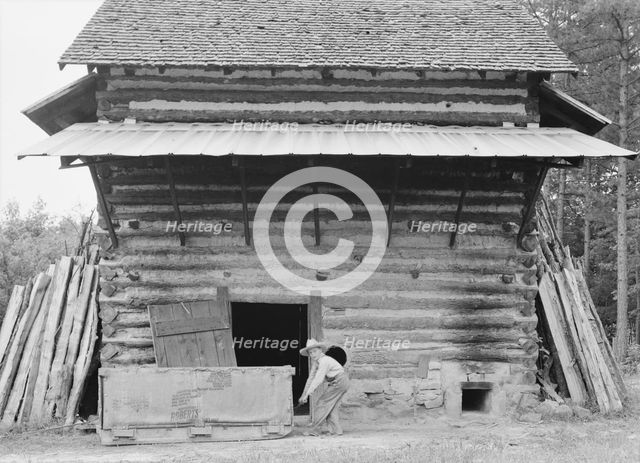 Tobacco barn ready for "putting in", Person County, North Carolina, 1939. Creator: Dorothea Lange.