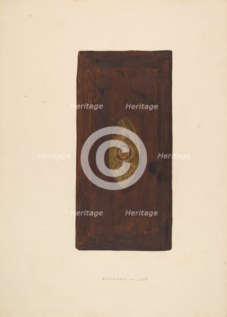 Tobacco Box Cover, c. 1937. Creator: Eugene C. Miller.
