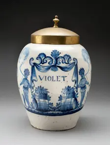 Tobacco Jar, Delft, c. 1800. Creator: Delftware