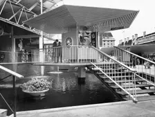 Tobacco kiosk, Festival of Britain site, South Bank, Lambeth, London, 1951