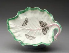 Tobacco Leaf Dish, Worcester, c. 1760. Creator: Royal Worcester