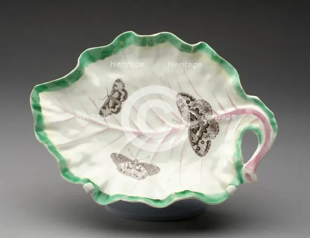 Tobacco Leaf Dish, Worcester, c. 1760. Creator: Royal Worcester.