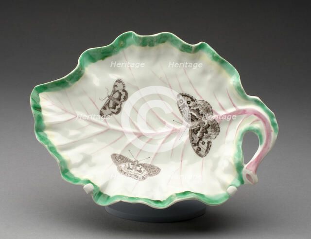 Tobacco Leaf Dish, Worcester, c. 1760. Creator: Royal Worcester.