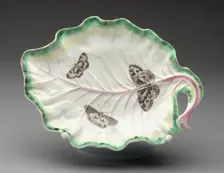 Tobacco Leaf Dish, Worcester, c. 1760. Creator: Royal Worcester