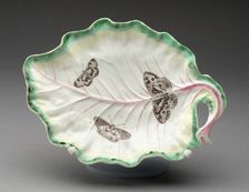Tobacco Leaf Dish, Worcester, c. 1760. Creator: Royal Worcester