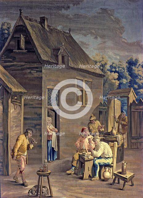 Tobacco smokers', tapestry by David Teniers.