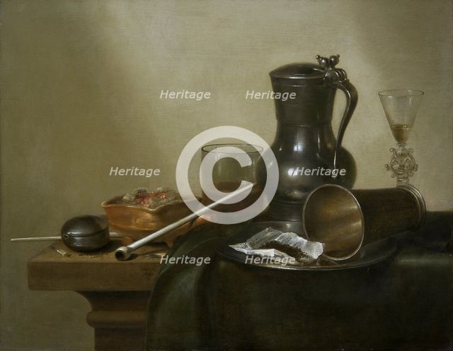 Tobacco Still Life, 1637. Artist: Heda, Willem Claesz (1594-1680)