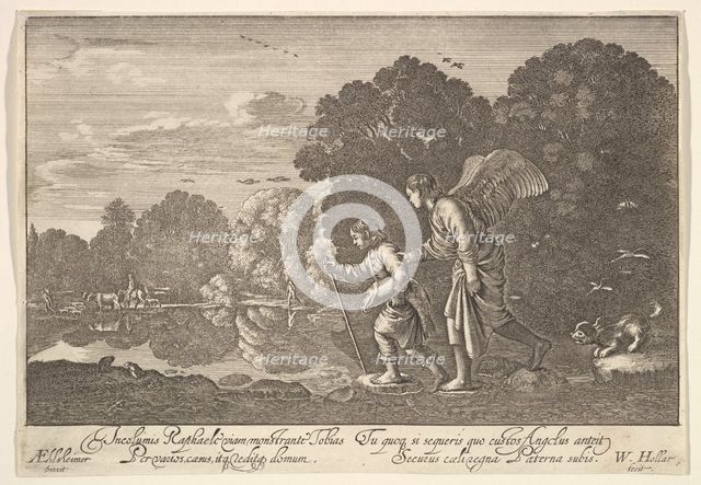 Tobias and the angel, 1644-52. Creator: Wenceslaus Hollar.