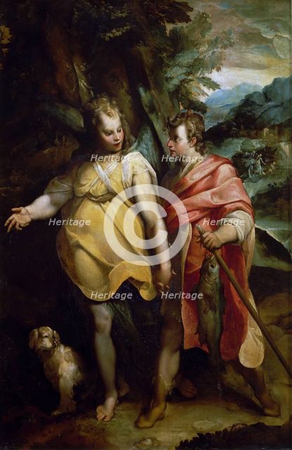 Tobias and the Angel, ca. 1575. Creator: Raffaellino da Reggio (1550-1578).