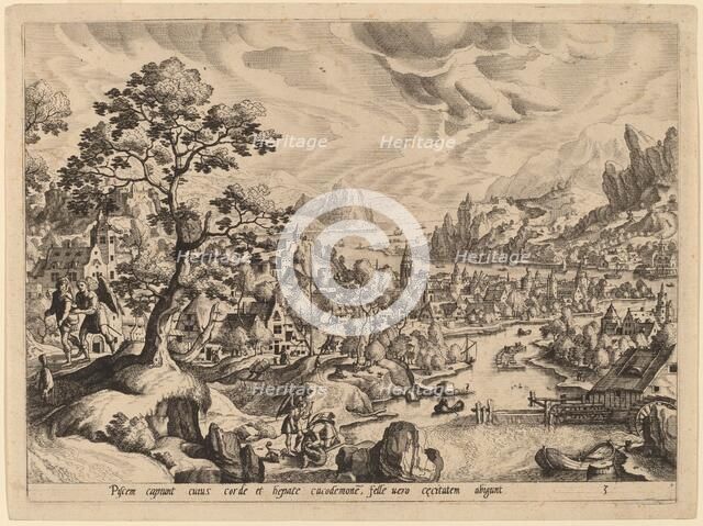 Tobias and the Angel Disembowling the Fish. Creator: Gerard de Jode.