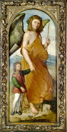 Tobias and the Angel, early 1520s. Artist: Altobello Melone