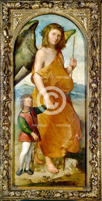 Tobias and the Angel, early 1520s. Artist: Altobello Melone.