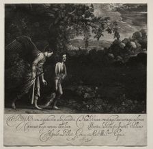 Tobias and the Angel (large plate). Creator: Hendrik Goudt (Dutch, 1585-1630)