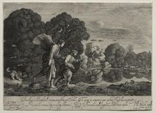 Tobias and the Angel (small plate). Creator: Hendrik Goudt (Dutch, 1585-1630)