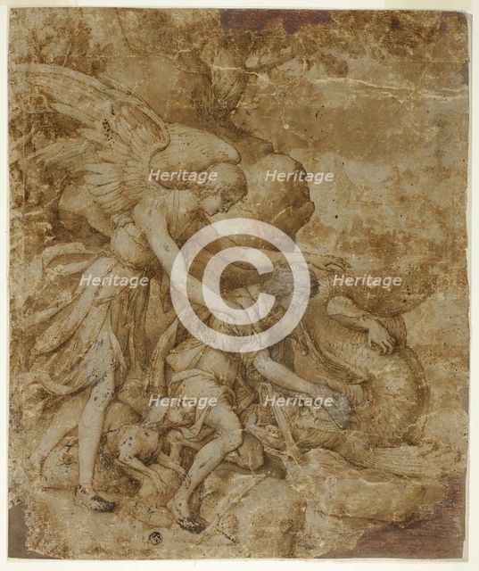 Tobias and the Angel Raphael, c.1605. Creator: Jacopo Ligozzi.