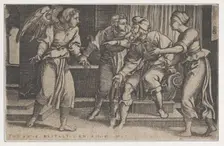 Tobias and the Archangel Raphael, from The Story of Tobias, 1543. Creator: Georg Pencz