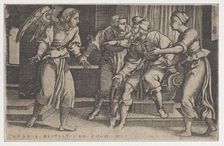 Tobias and the Archangel Raphael, from The Story of Tobias, 1543. Creator: Georg Pencz