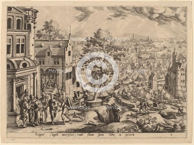 Tobias Arrives at the House of Raguel. Creator: Gerard de Jode.