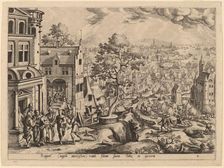 Tobias Arrives at the House of Raguel. Creator: Gerard de Jode