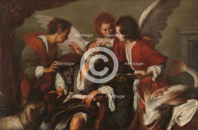 Tobias Curing His Father's Blindness, 1630-35. Creator: Bernardo Strozzi.