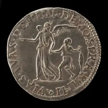 Tobias Guided by the Angel [reverse], 16th century. Creator: Unknown