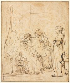 Tobias Healing His Father's Blindness, c. 1640-45. Creator: Rembrandt van Rijn (Dutch, 1606-1669)