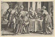 Tobias Leaving the Table, from The Story of Tobias, 1543. Creator: Georg Pencz