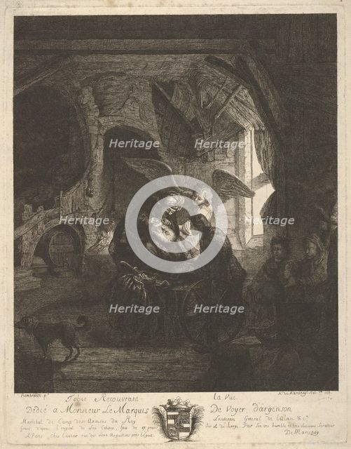 Tobias Returning Sight to His Father, 1755. Creator: Antoine de Marcenay Ghuy.