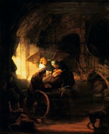 Tobias Returns Sight to His Father 1636. Artist: Rembrandt Harmensz van Rijn