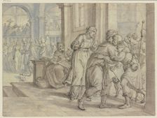 Tobias's visit to Raguël, 1610. Creator: Augustin Braun