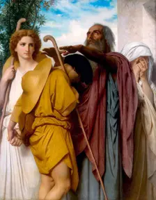 Tobias Saying Good Bye to his Father 1860. Creator: Bouguereau, William-Adolphe (1825-1905)